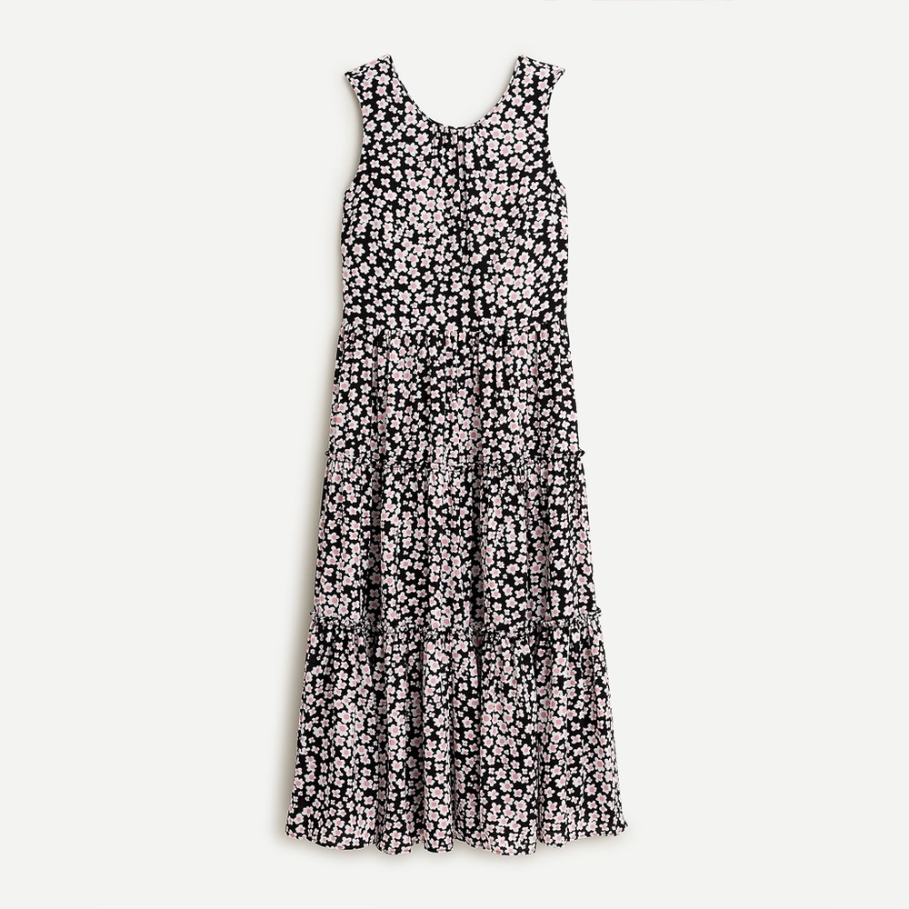 NWT J.Crew Tiered Midi Dress in Poppy Garden Print